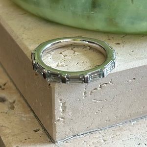 Moissanite Sterling Silver Band Ring 4.50ctw